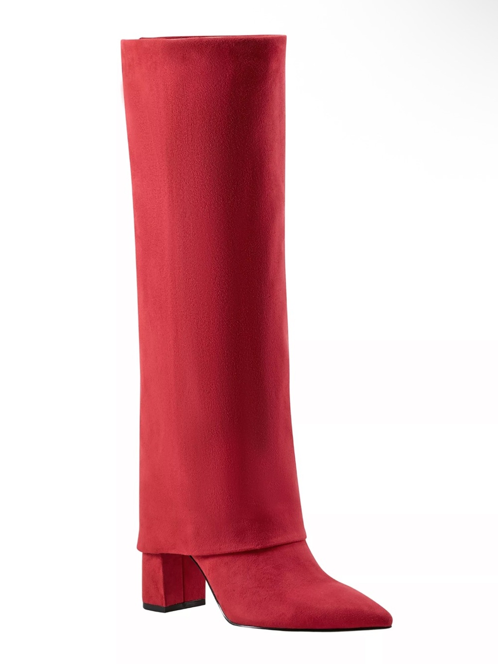 Marc Fisher Fadila Foldover Boots In Dark Red Tall Knee Heeled Women’s Size 10M